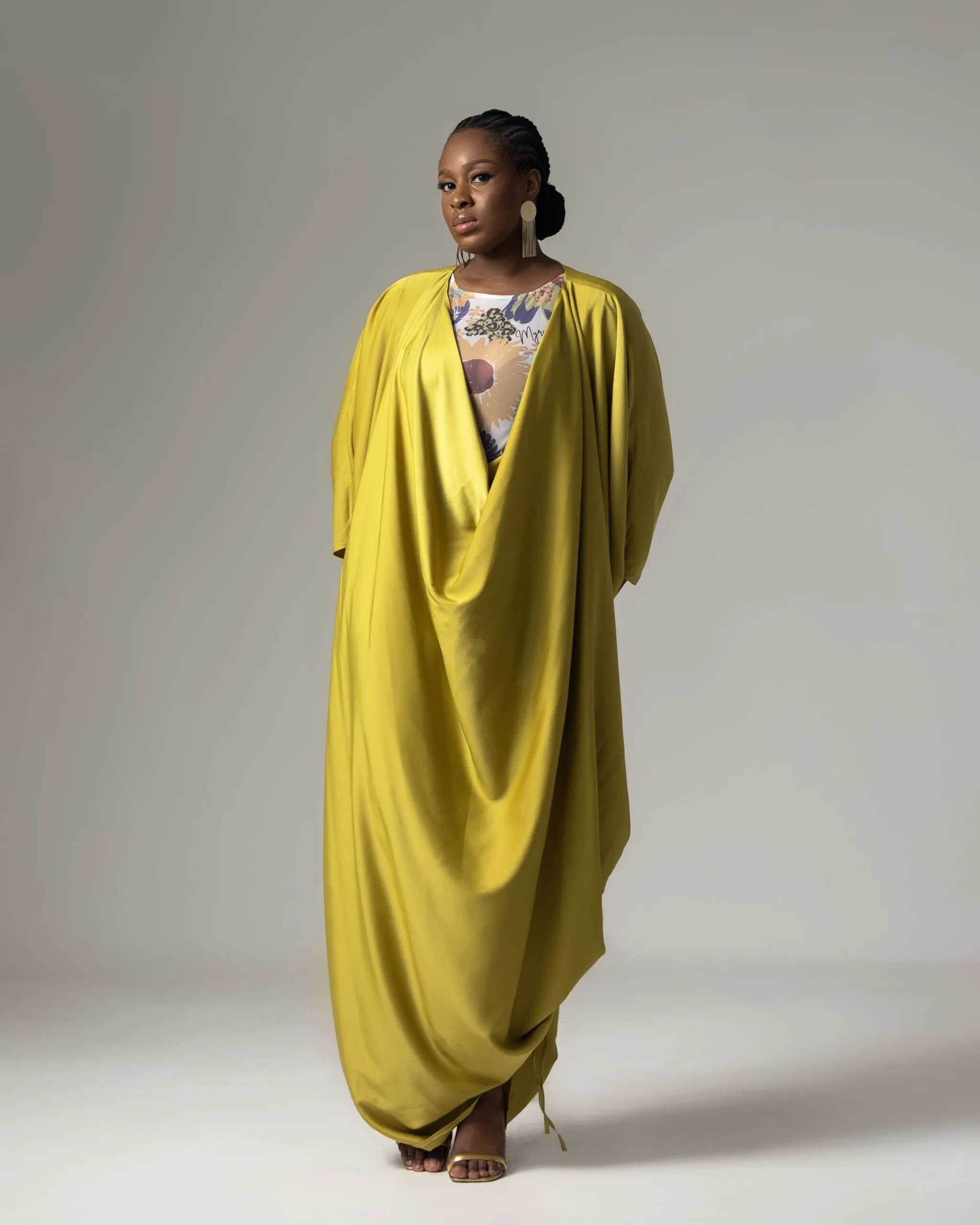 Sade Chartreuse Kaftan Coat — view 2