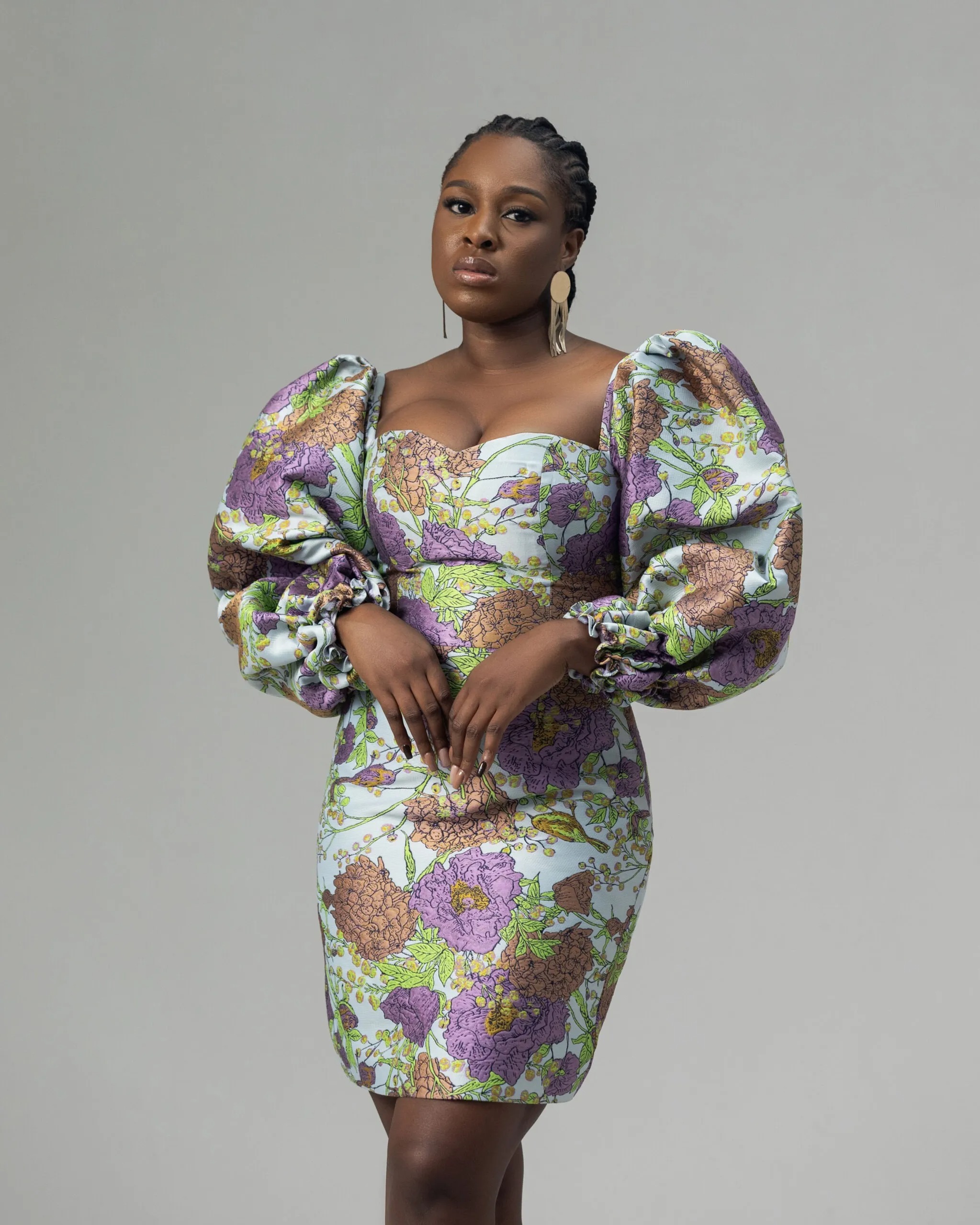 Liya Floral Puff-Sleeve Mini Dress — view 2
