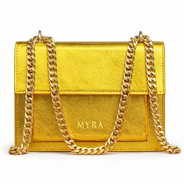 MYRA Gold Metallic Shoulder Bag — view 2