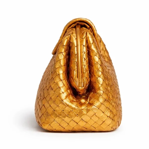 MYRA Gold Woven Pouch Clutch — view 2