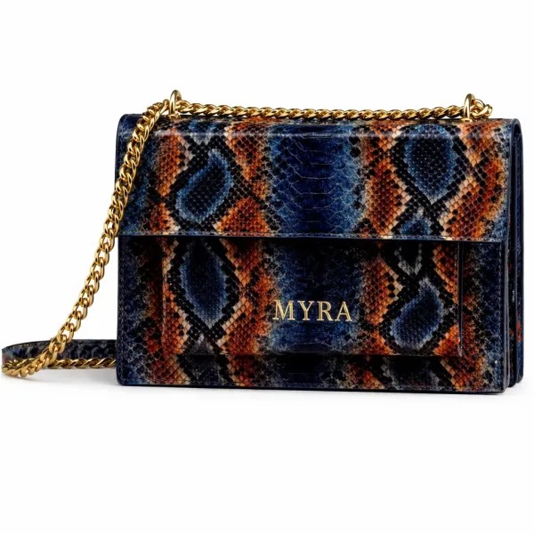 MYRA Python-Print Chain Crossbody